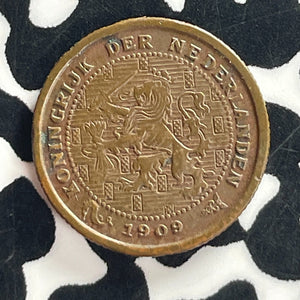 1909 Netherlands 1/2 Cent Half Cent Lot#T7547