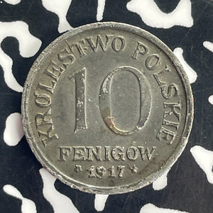 1917-F Poland Russian Occupation 10 Fenigow Lot#T8712