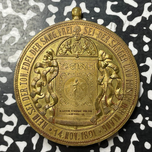 1891 Austria Vienna 3rd District Men's Choir 25th Anniversary Medal Lot#OV1369