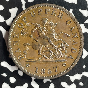 1857 Upper Canada 1 Penny Token Lot#JM9691 High Grade! Beautiful!