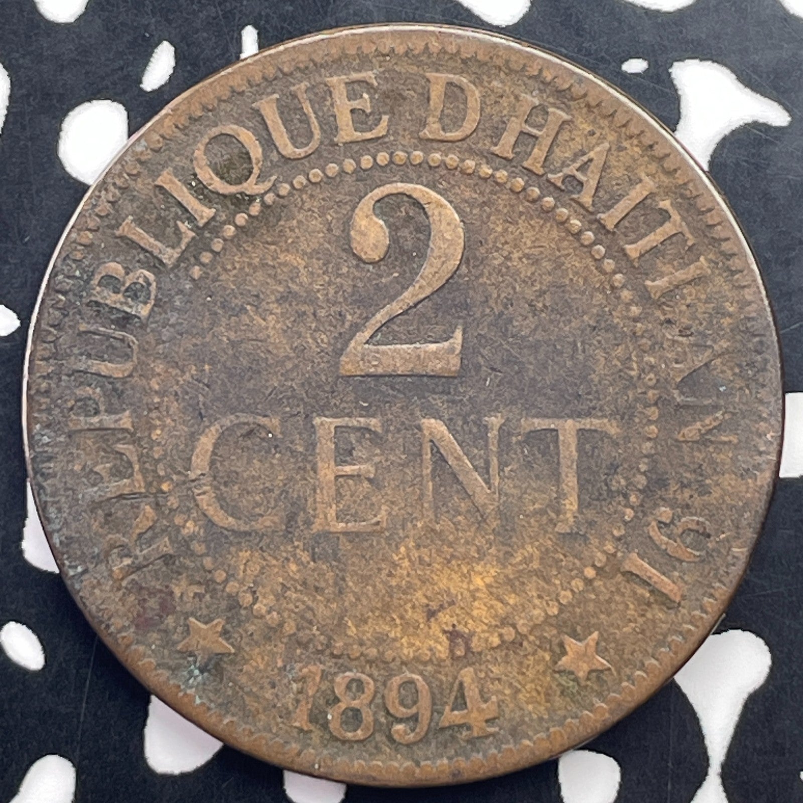 1894-A Haiti 2 Centimes Lot#C2844