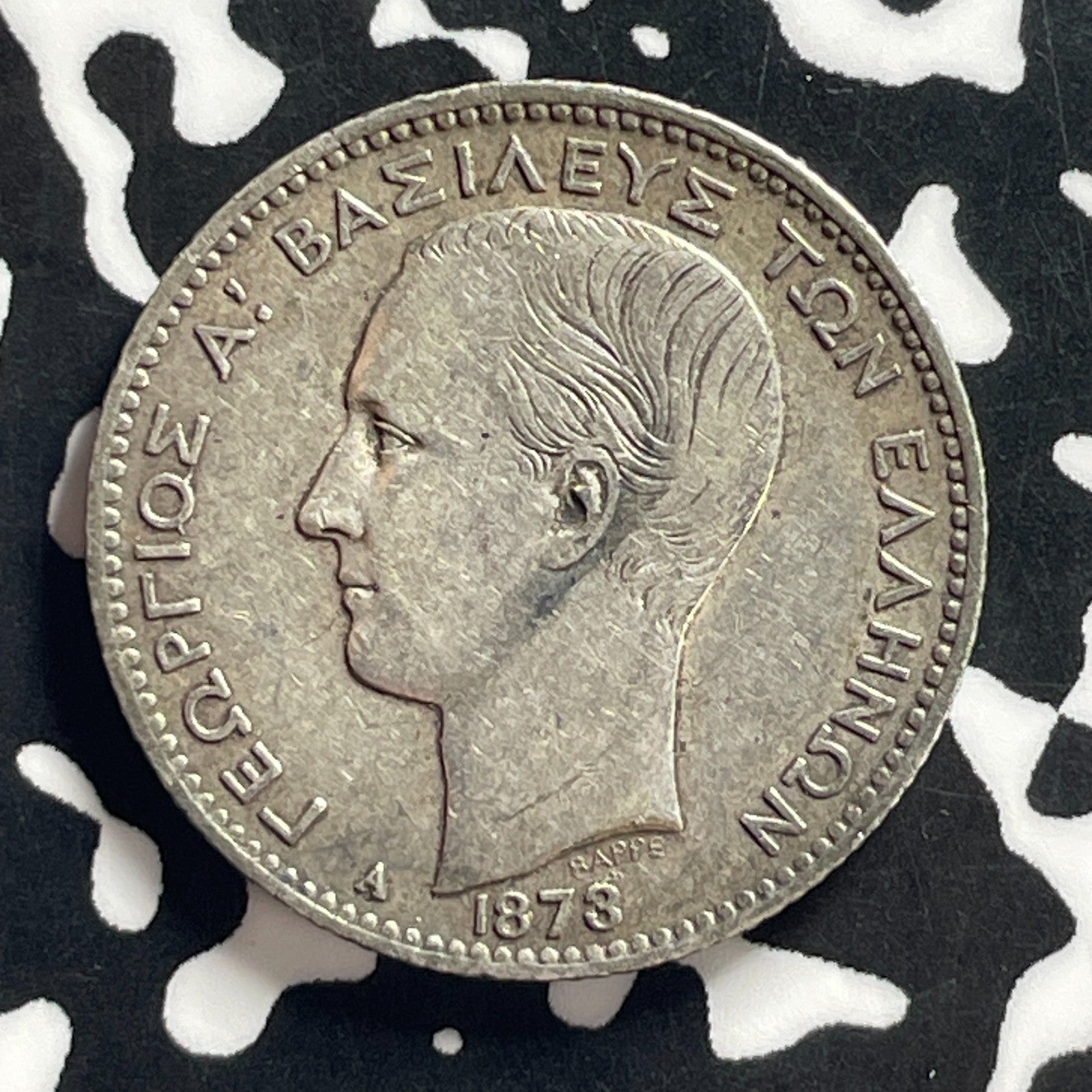 1873-A Greece 1 Drachma Lot#JM0044 Silver! Nice!
