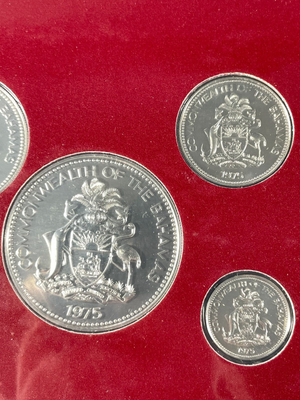 1975 Bahamas 9 Coin Specimen Set Lot#B1610 Original Case