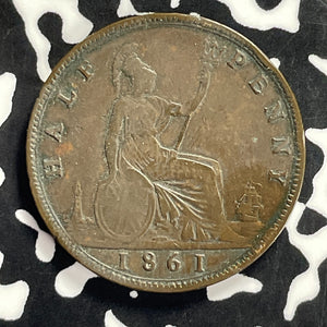 1861 Great Britain 1/2 Penny Half Penny Lot#T9424