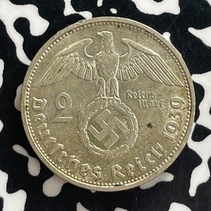1939-F Germany 2 Mark Lot#T7712 Silver! High Grade! Beautiful!