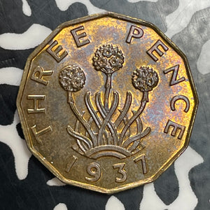 1937 Great Britain 3 Pence Threepence Lot#T3391 High Grade! Beautiful!