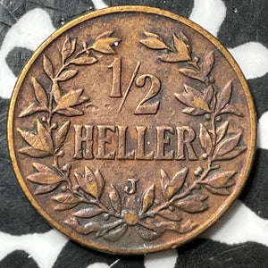 1906-J German East Africa 1/2 Heller Half Heller Lot#D7720 Old Cleaning