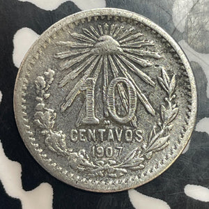 1907 Mexico 10 Centavos Lot#T3287 Silver!