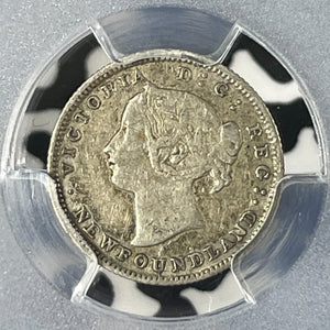 1870 Newfoundland 5 Cents PCGS VF30 Lot#G301 Silver!