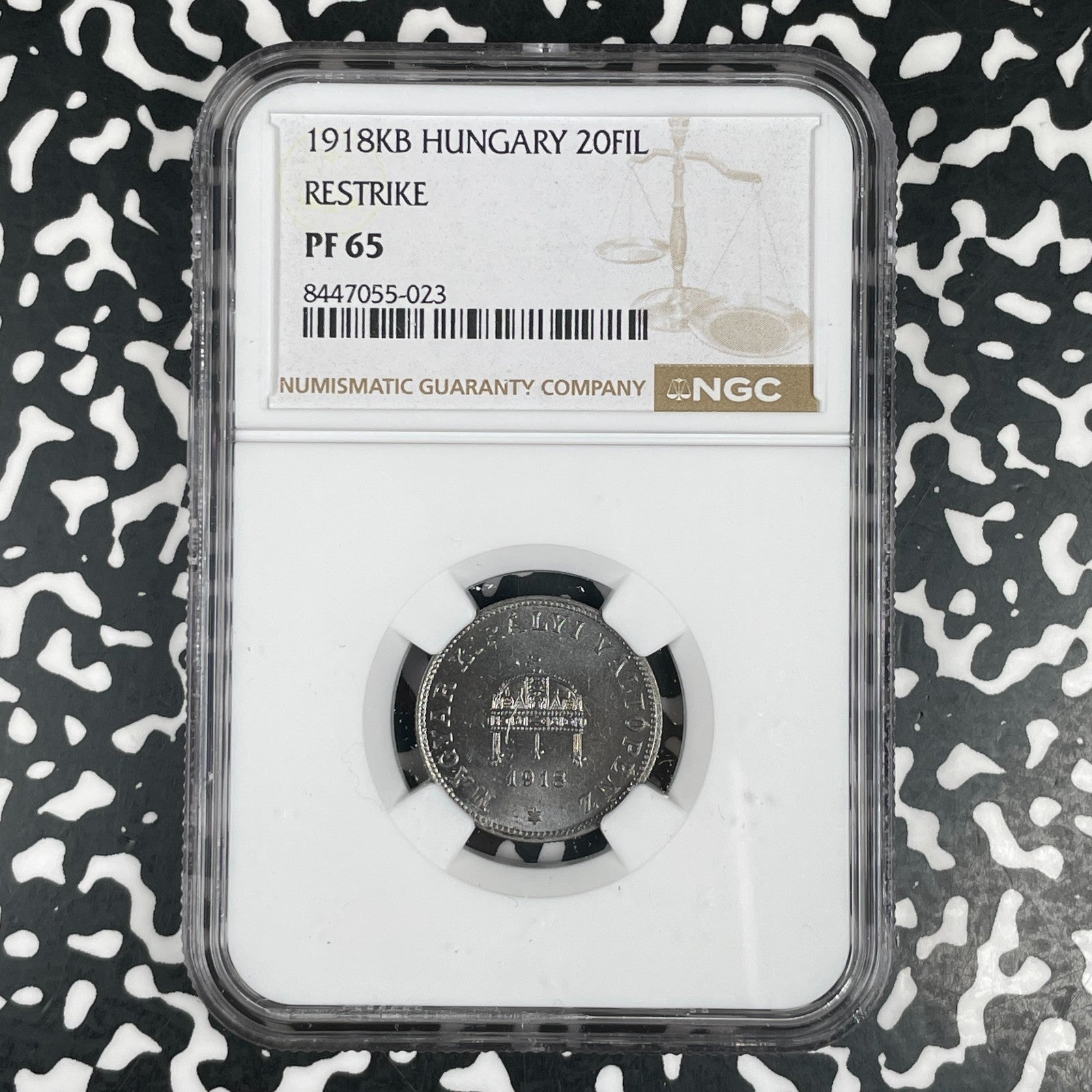 1918-KB Hungary 20 Filler NGC PR65 Lot#G3574 Proof! Gem BU! Restrike