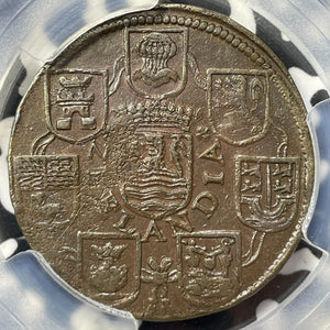 1608 Spanish Netherlands 'Zeeland Against Peace' Jeton PCGS AU55 Lot#G8111