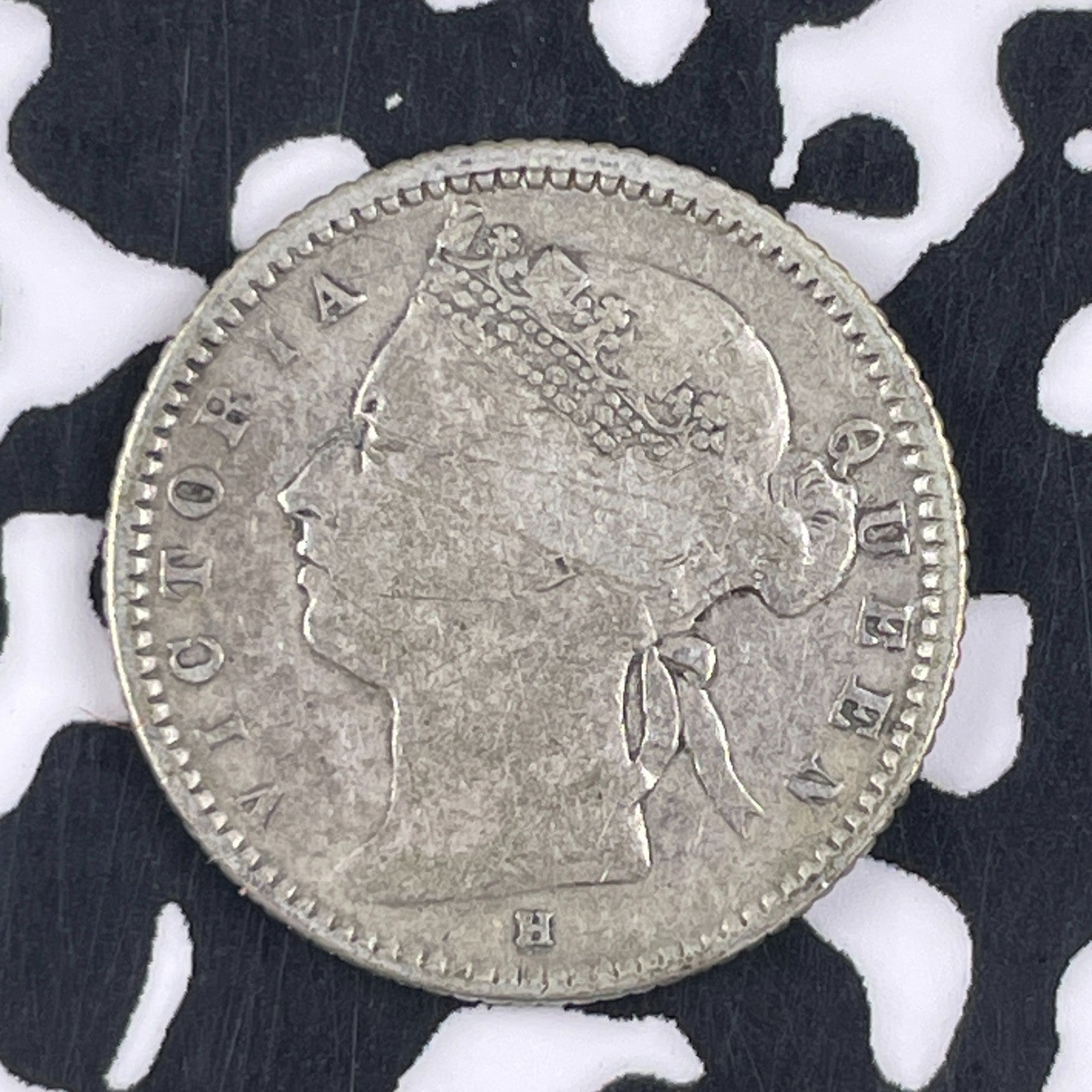 1880-H Straits Settlements 10 Cents Lot#F3533 Silver! Key Date! Low Mintage