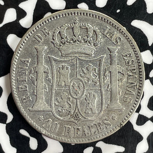 1863 Spain 10 Reales Lot#C1046 Silver!