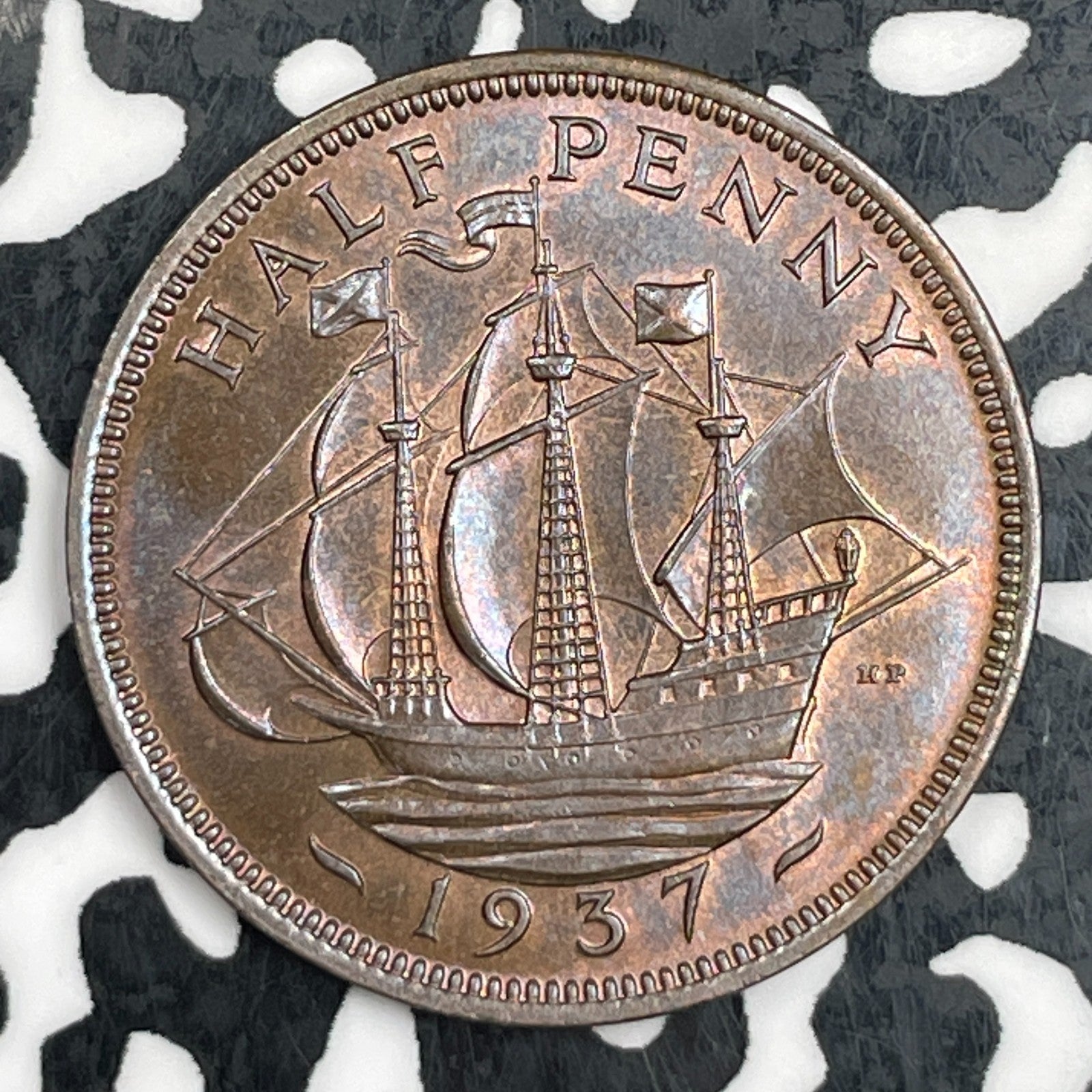 1937 Great Britain 1/2 Penny Lot#N1971 High Grade! Beautiful!