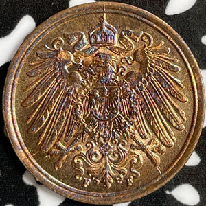 1900-F Germany 1 Pfennig Lot#D7012 High Grade! Beautiful!