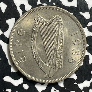 1955 Ireland 1/2 Crown Half Crown Lot#C0638 High Grade! Beautiful!