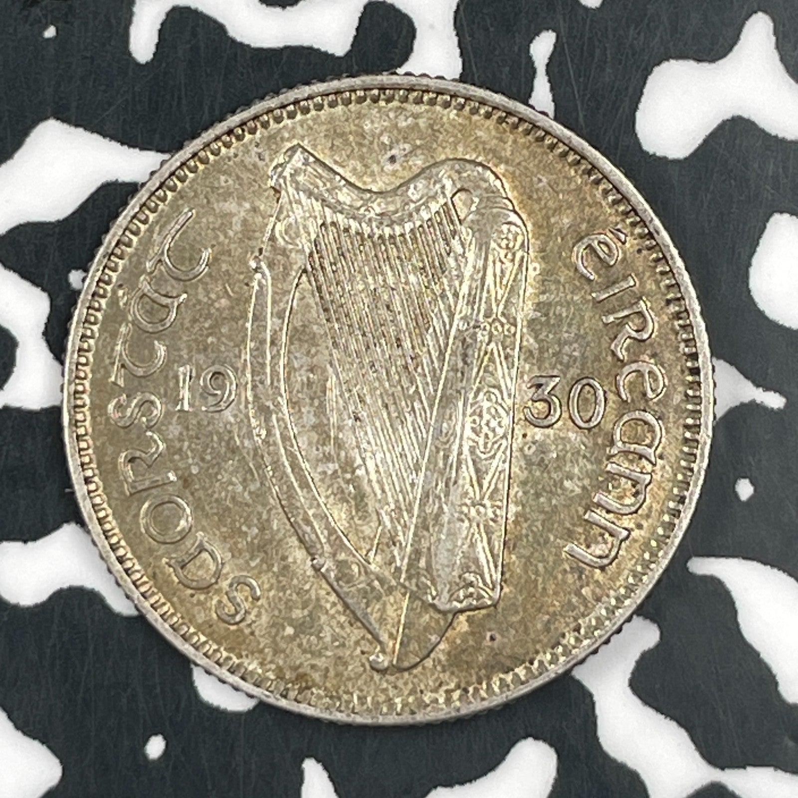 1930 Ireland 1 Shilling Lot#JM1427 Silver! Nice! Key Date!
