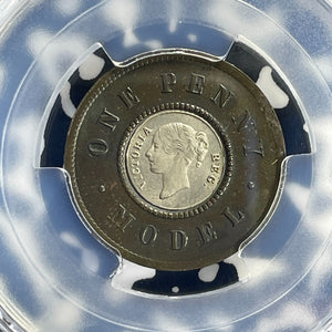 (1844) G.B. Victoria Model 1 Penny Token PCGS Scratch-UNC Detail Lot#G759 X#9b