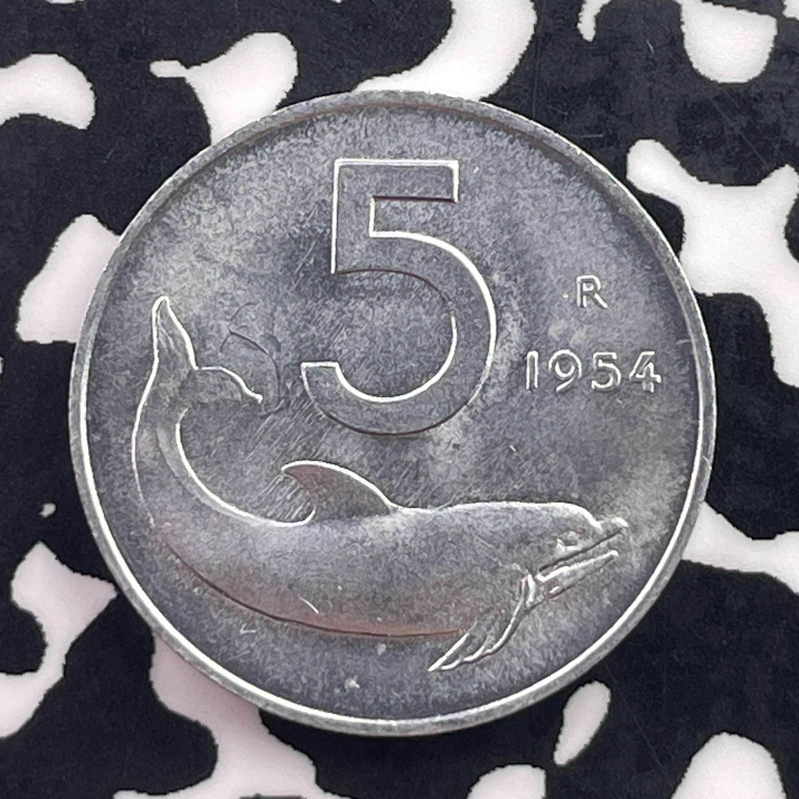 1954-R Italy 5 Lire Lot#C7837 High Grade! Beautiful!