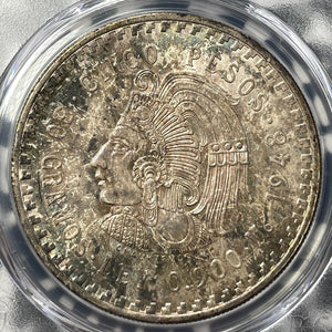 1948-Mo Mexico 5 Pesos PCGS MS66 Lot#G7923 Large Silver! Beautiful Toning!