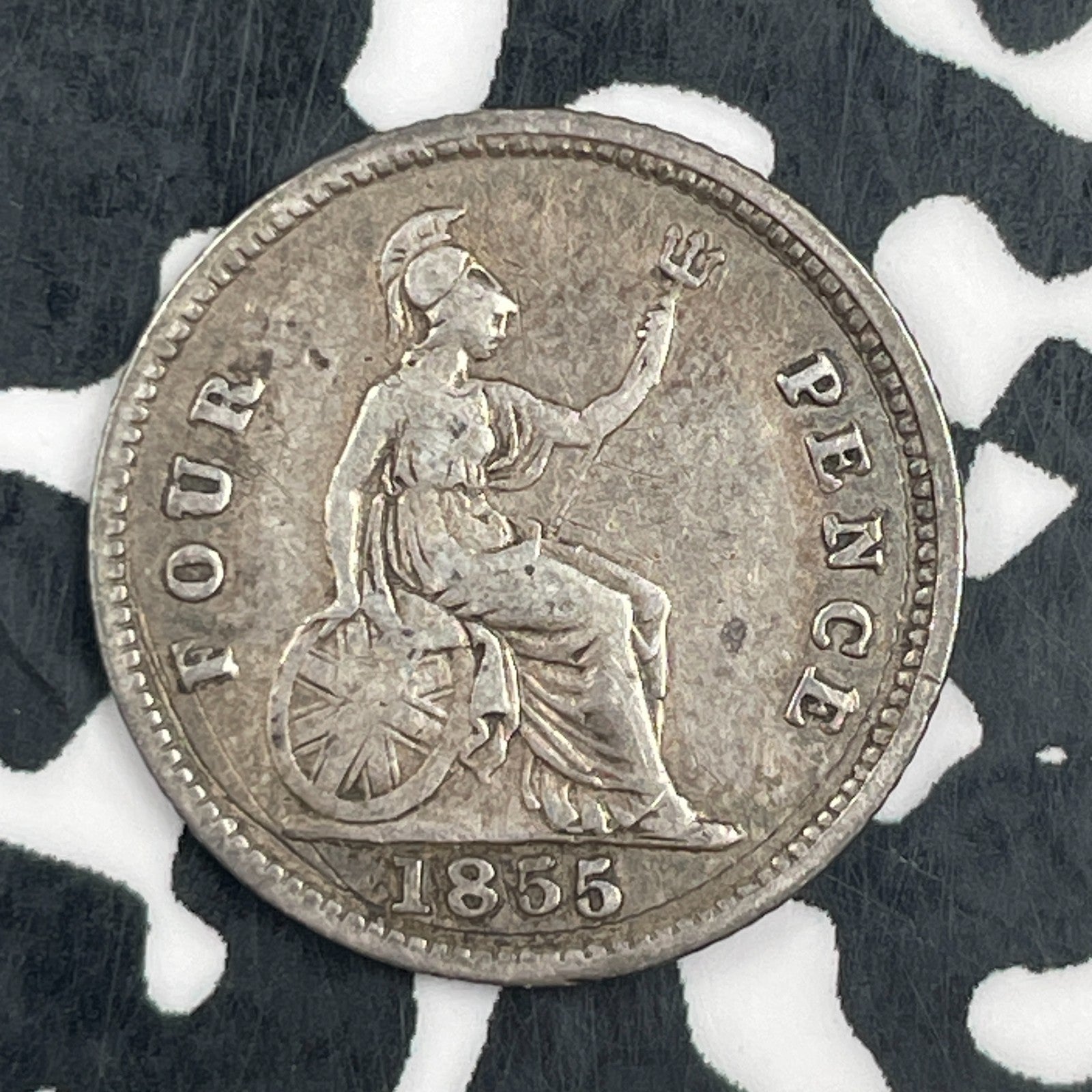 1855 Great Britain 4 Pence Fourpence Lot#F7733 Silver!
