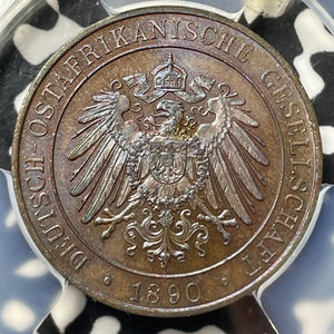 1890 German East Africa 1 Pesa PCGS MS64BN Lot#G7565 Choice UNC! J-710