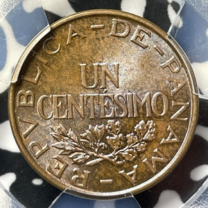 1937 Panama 1 Centesimo PCGS MS64BN Lot#G7862 Choice UNC!