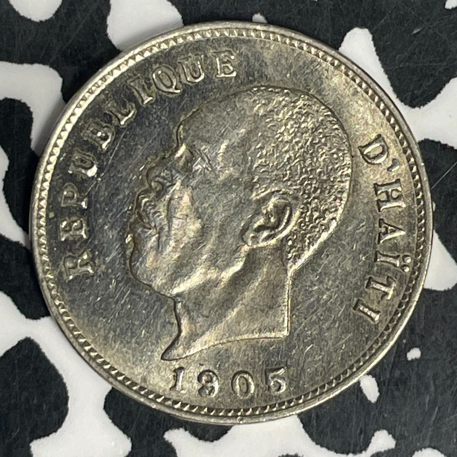 1905 Haiti 5 Centimes Lot#C6726 High Grade! Beautiful!
