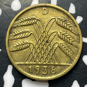 1936-D Germany 5 Pfennig (3 Available) (1 Coin Only)