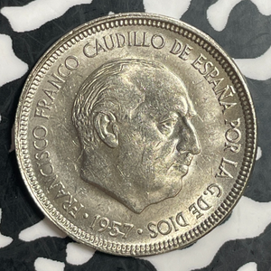 1957(64) Spain 5 Pesetas Lot#T3707 High Grade! Beautiful!