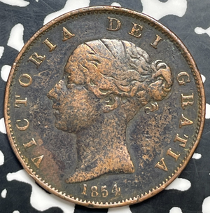 1854 Great Britain 1 Penny Lot#T9975 Reverse Damage