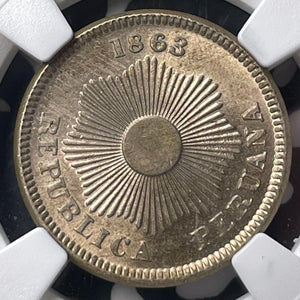 1863 Peru 1 Centavo NGC MS63 Lot#G9590 Choice UNC!