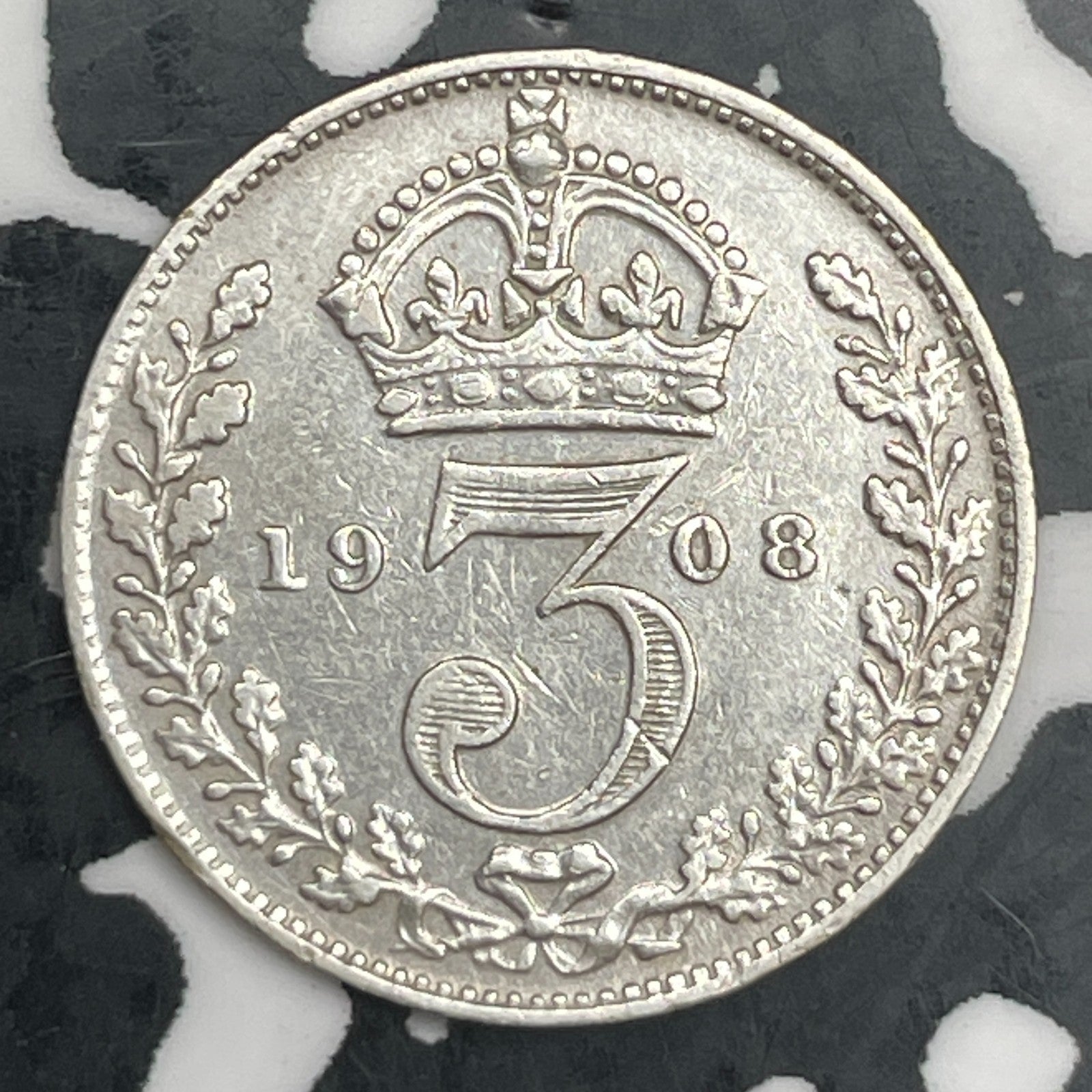 1908 Great Britain 3 Pence Threepence Lot#F7171 Silver!