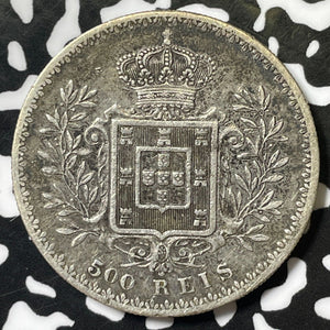 1892 Portugal 500 Reis Lot#E4994 Silver!