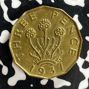 1937 Great Britain 3 Pence Threepence Lot#T7316 High Grade! Beautiful!