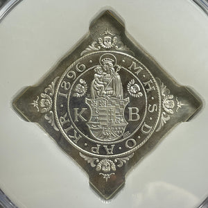 "1896"-KP UP Hungary Klippe 1 Thaler Restrike PCGS PR67 DCAM Lot#GV1060 Silver!