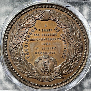 1867 France Lyon Universal Exposition Medal PCGS SP64 Lot#G6969 Choice UNC!