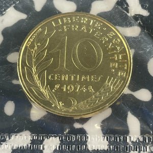 1974 France 9x Coin Mint Set Lot#B2398 Including Silver! With Case & C.O.A.