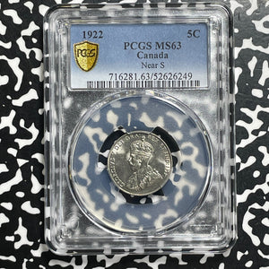 1922 Canada 5 Cents PCGS MS63 Lot#G974 Choice UNC! Near 'S'