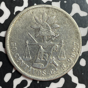 1883-Go B Mexico 50 Centavos Lot#T2387 Silver! Scarce!
