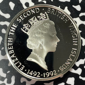 1992 British Virgin Islands $25 Dollars Lot#T4626 Large Silver Coin! Proof!