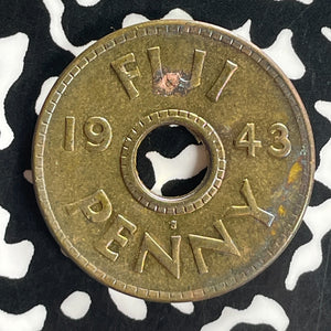 1943-S Fiji 1 Penny Lot#T8026 High Grade! Beautiful Toning!