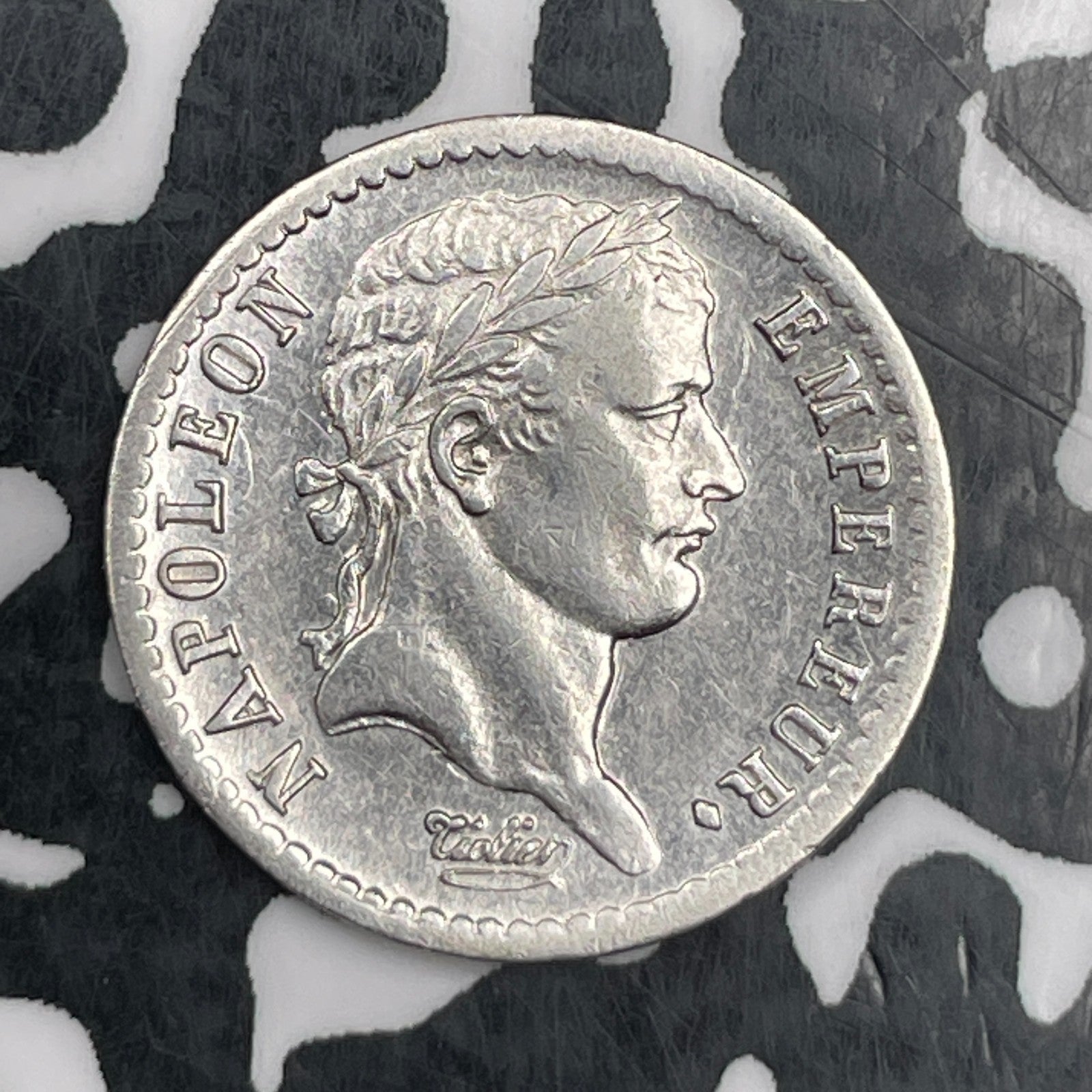 1811-A France Napoleon 1/2 Franc Lot#JM1644 Silver! Nice Details, Old Cleaning