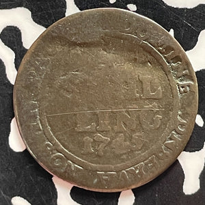 1745 Switzerland Zurich 1 Schilling Lot#T4728 Slight Bend