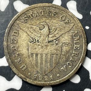 1921 U.S. Philippines 20 Centavos Lot#E8103 Silver!