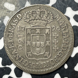 1790 Brazil 160 Reis Lot#JM8557 Silver! Scarce! KM#220.1