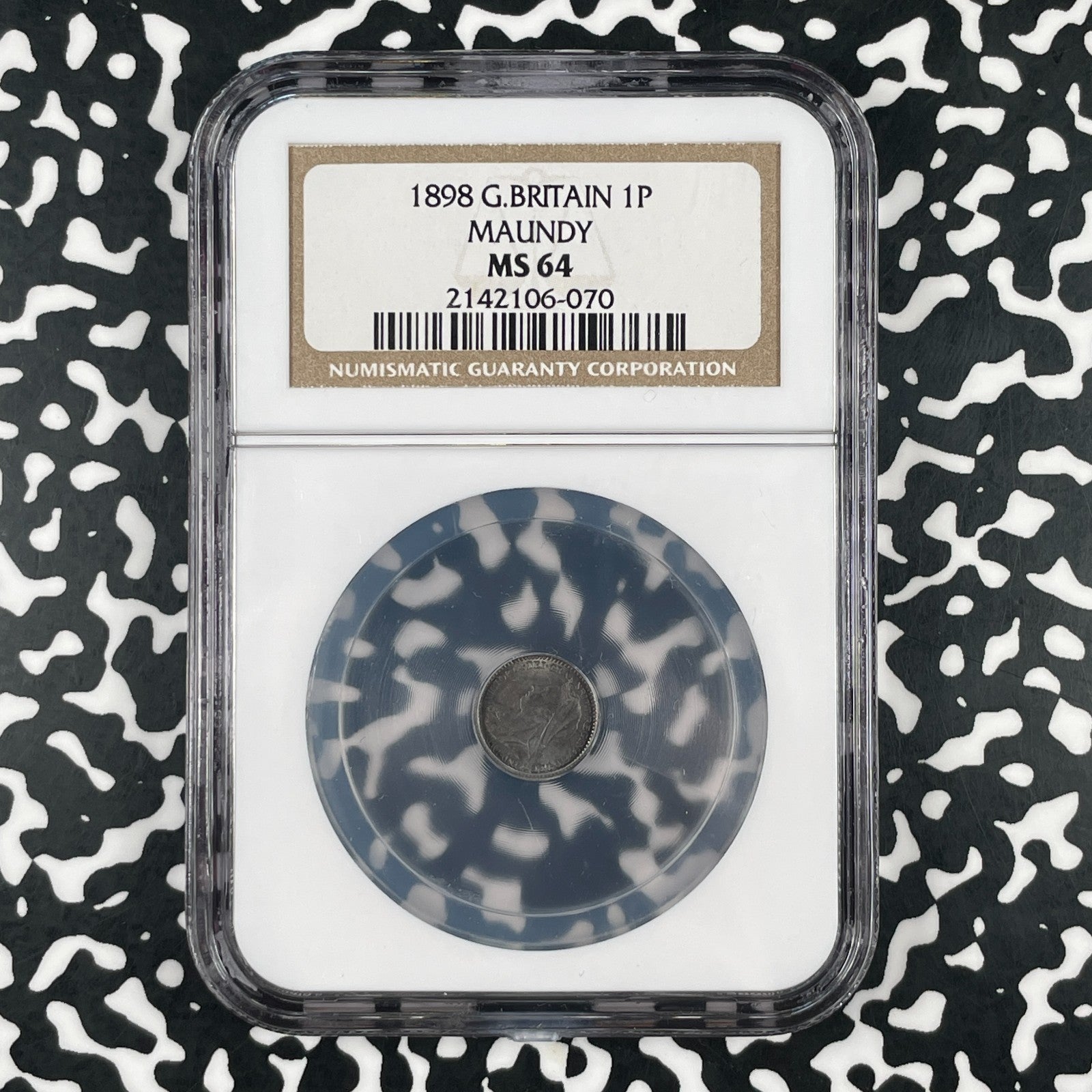 1898 Great Britain Victoria Maundy 1 Penny NGC MS64 Lot#G3380 Silver!