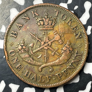 1852 Upper Canada 1/2 Penny Half Penny Token Lot#E7788