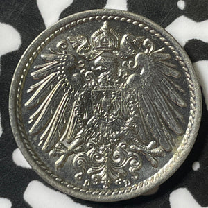 1915-D Germany 5 Pfennig Lot#E4925 High Grade! Beautiful!