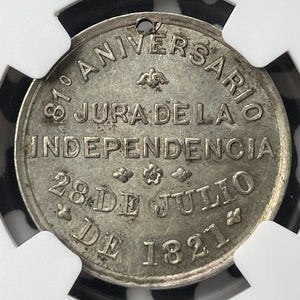 1902 Peru Chalaca Independence Fiestas Medal NGC MS64 Lot#G8264 Silver!